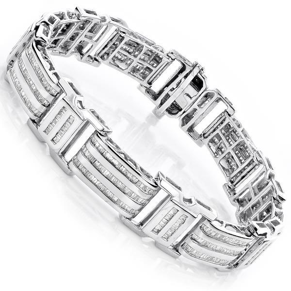 Bracciale Da Uomo Baguette Genuino Diamanti