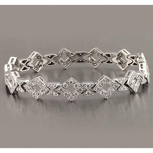 Bracciale Da Uomo In Oro Bianco Con Vero Diamanti. 3.50 Carati. Gioielli Novità