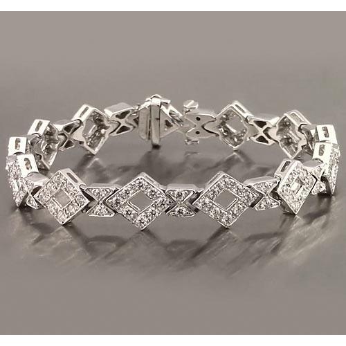 Bracciale Da Uomo In Oro Bianco Con Vero Diamanti. 3.50 Carati. Gioielli Novità