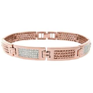 Bracciale Da Uomo In Oro Rosa Con Naturale Diamanti Da 7.50 Carri 14K