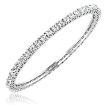 Bracciale In Oro Bianco 14K Con Vero Diamanti Taglio Brillante Rotondo 12 Carati