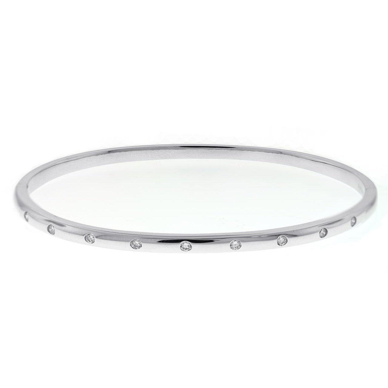 Bracciale Lunetta Con Genuino Diamanti Tondi Da 1,50 Carati E Oro Bianco 14K