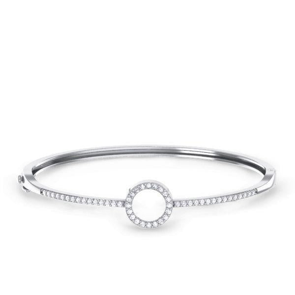 Bracciale Rigido Con Naturale Diamanti Taglio Brillante Rotondo Da 2,50 Ct