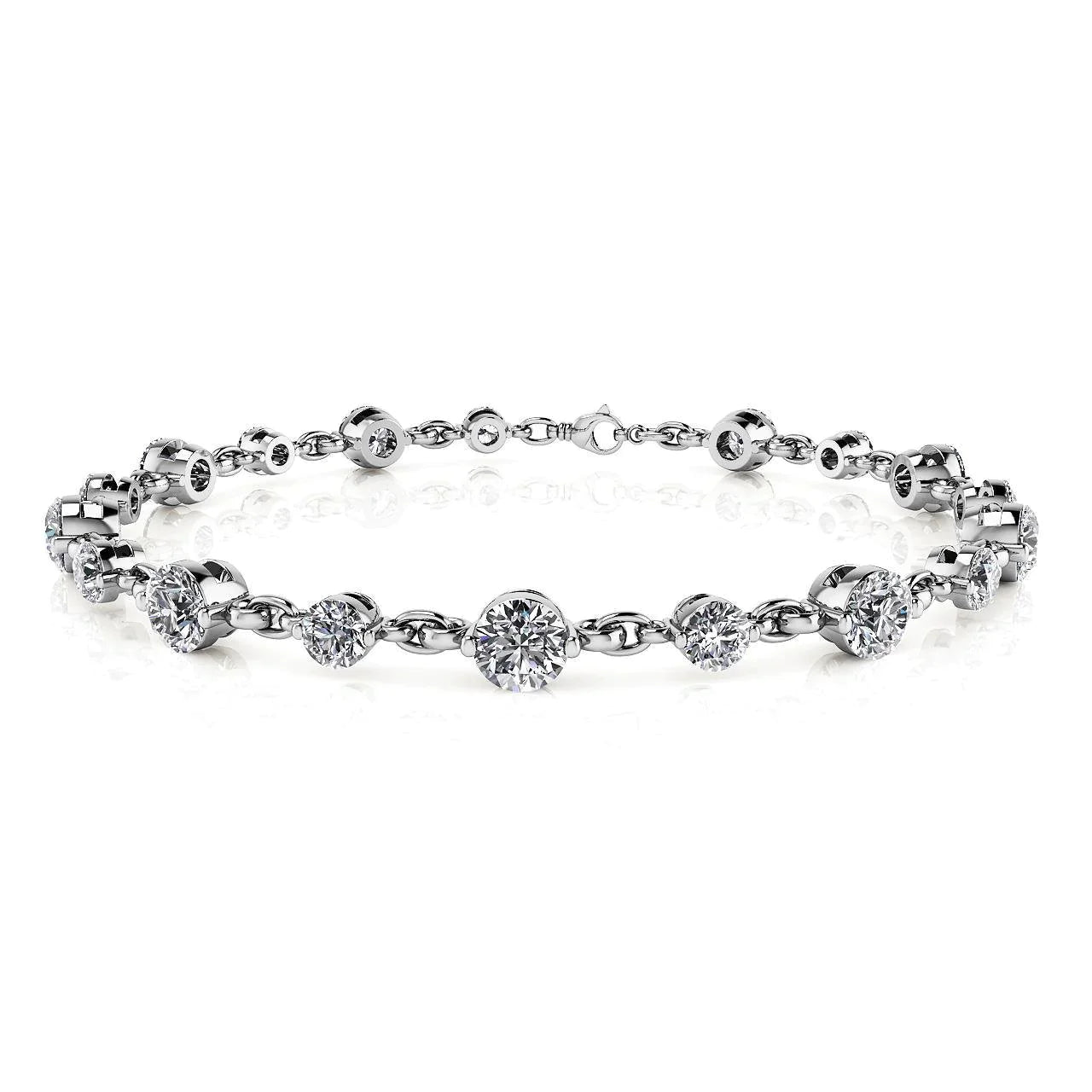 Bracciale Tennis 75 Puntatori Vero Diamanti