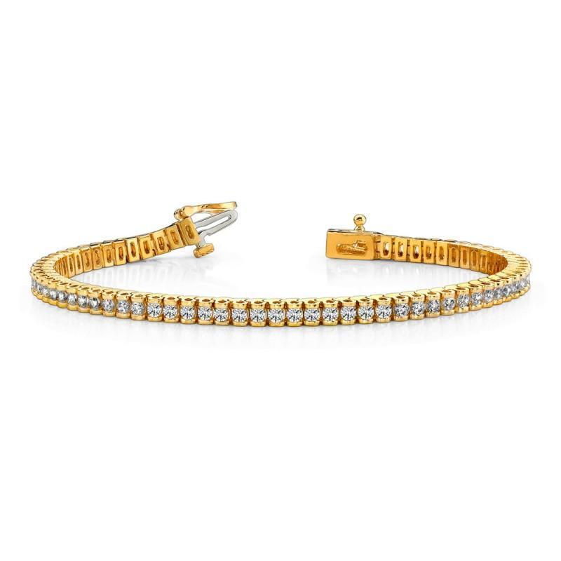 Bracciale Tennis Basic In Oro Bianco 14K Genuino Diamanti 3.50 Carati
