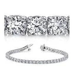 Bracciale Tennis Con Genuino Diamanti Rotondi In Oro Bianco 14K 4.50 Carati