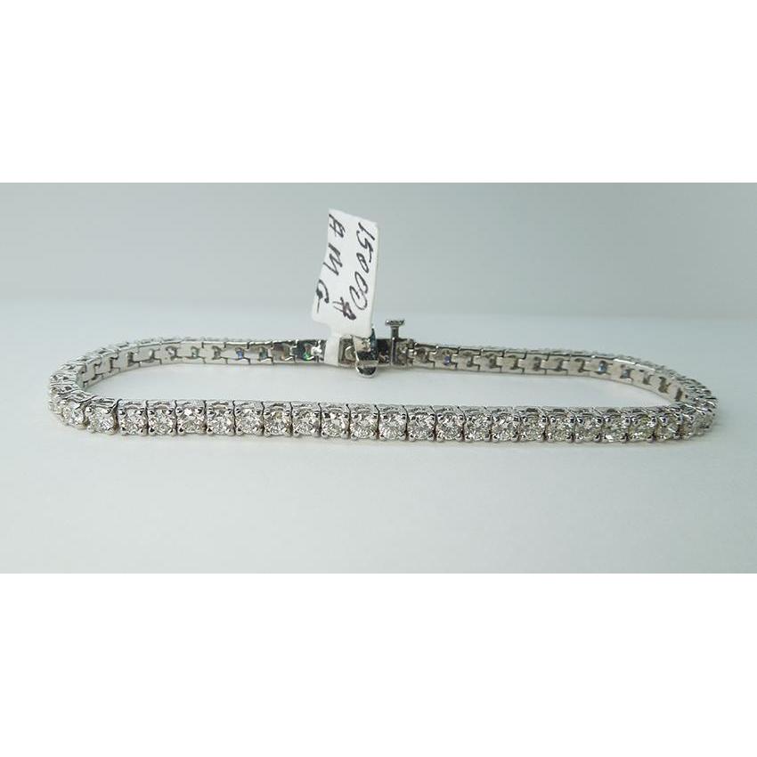 Bracciale Tennis Con Naturale Diamanti 11 Carati In Oro Bianco 14K