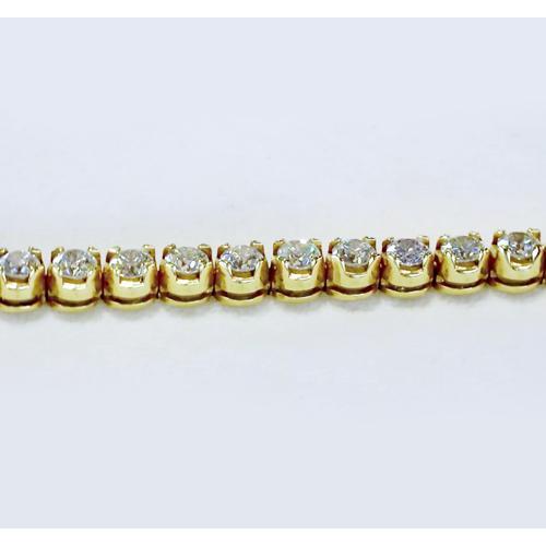 Bracciale Tennis Con Vero Diamanti Tondi Oro Giallo 4 Carati 14K