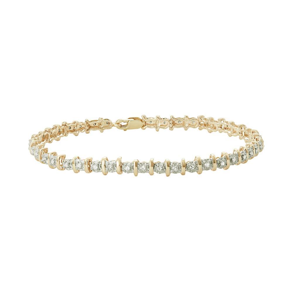 Bracciale Tennis Da 4 Carati Con Brillantini Incastonati Di Naturale Diamanti Yg 14K