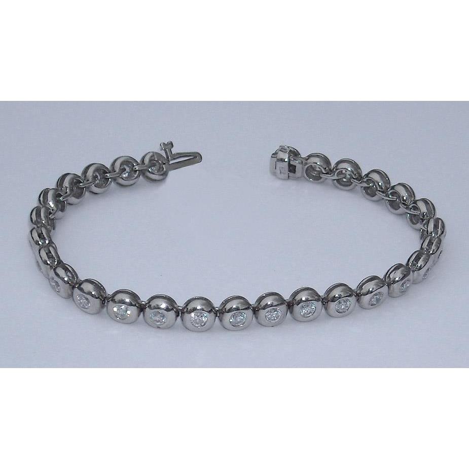 Bracciale Tennis Da 5.60 Carati Con Vero Diamanti E Castone Completo