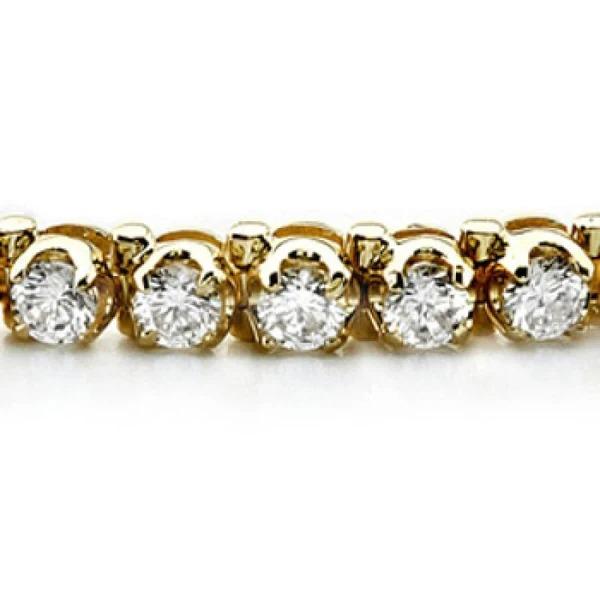 Bracciale Tennis Da 6.45 Carati Con Genuino Diamanti Rotondi Incastonati In Oro Giallo 14K