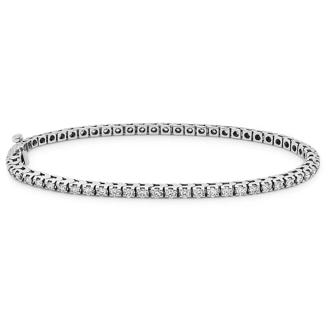 Bracciale Tennis Da 6 Ct In Oro Bianco 14K Con Vero Diamanti A Taglio Rotondo