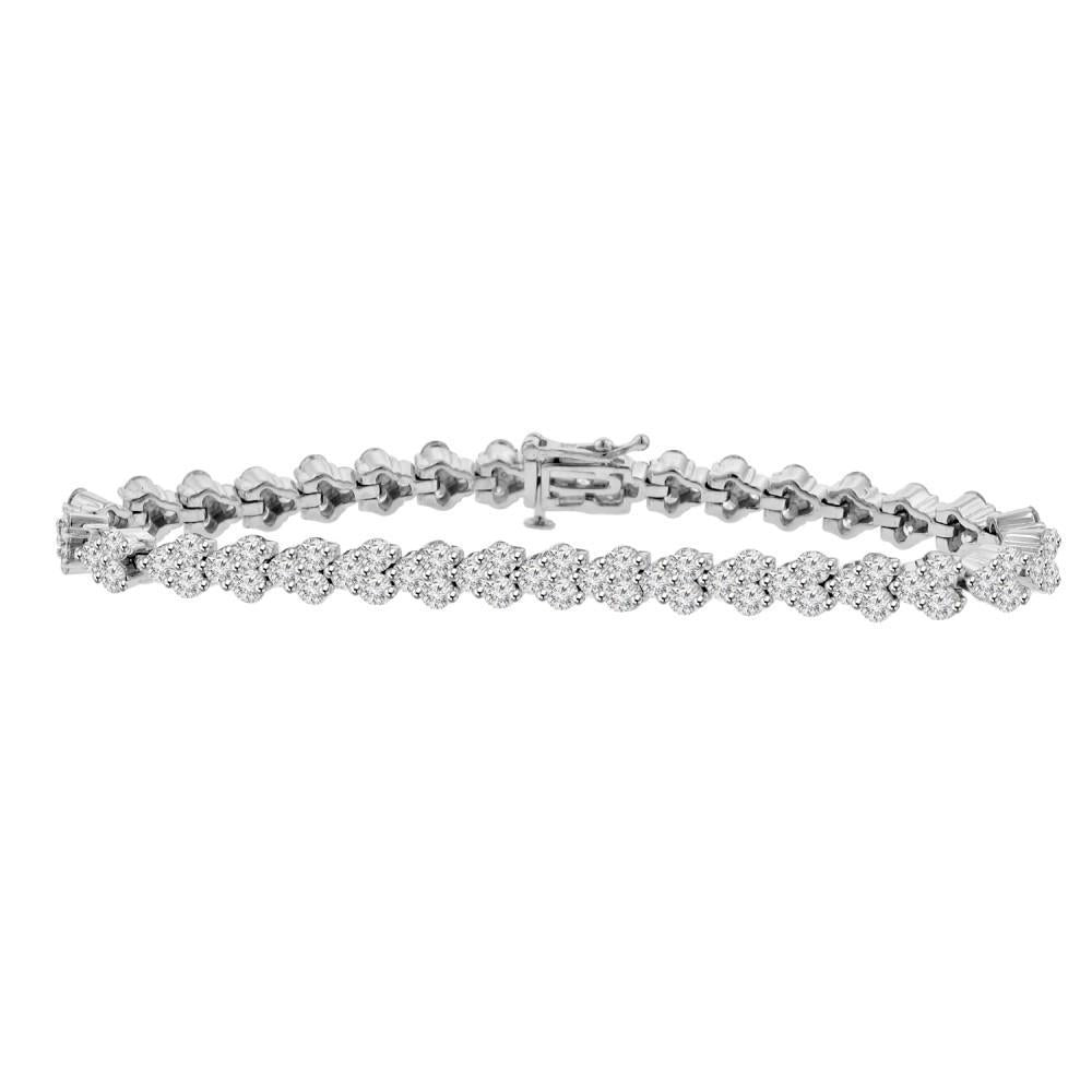 Bracciale Tennis Da Donna In Oro Bianco 14K Con Vero Diamanti Scintillanti 7.35 Carati