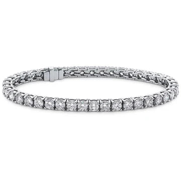 Bracciale Tennis Da Donna In Oro Massiccio Con Vero Diamanti Tondi 12 Ct.