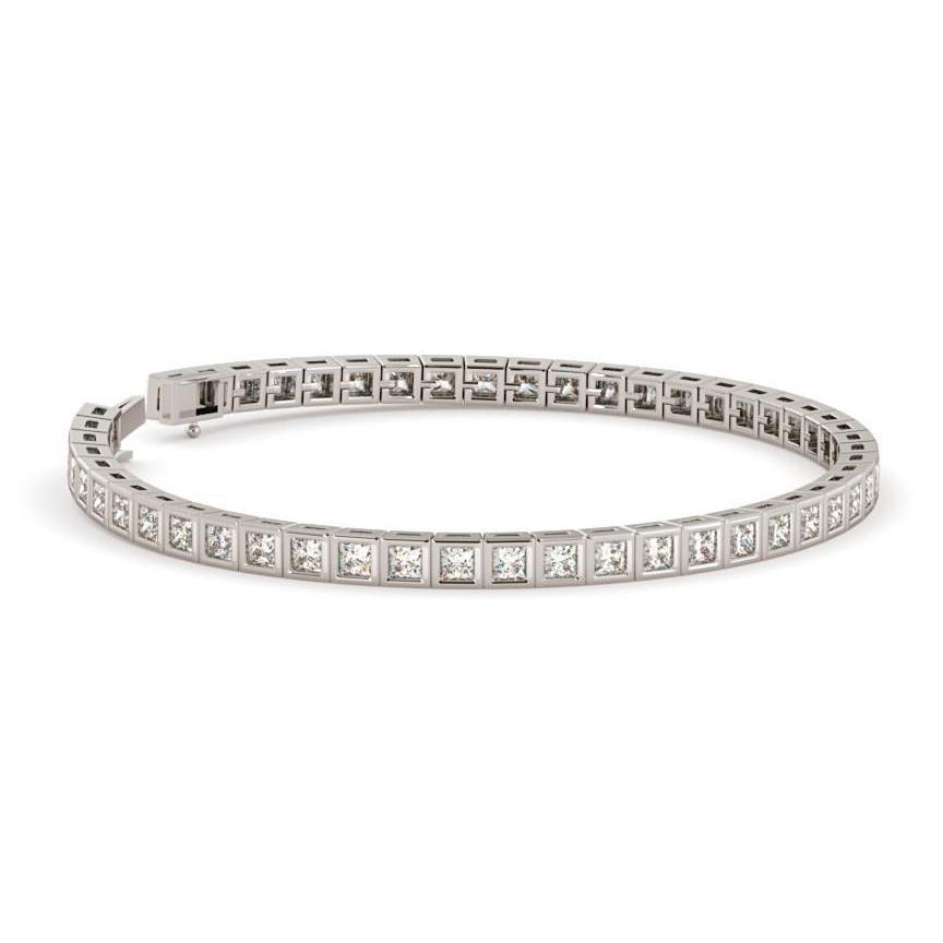 Bracciale Tennis Da Tennis Con Naturale Diamanti Taglio Princess 6 Carati Wg
