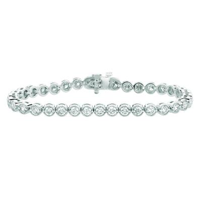 Bracciale Tennis Genuino Diamante 7 Carati Gioielli In Oro Bianco 14K