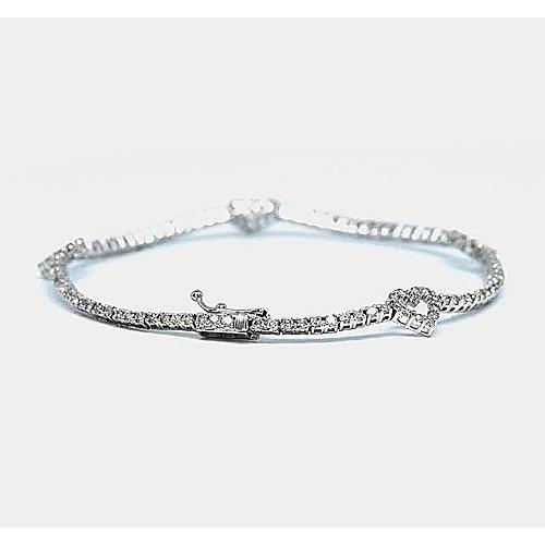 Bracciale Tennis Genuino Diamante Rotondo 2.50 Carati F G VS1 Oro Bianco 14K