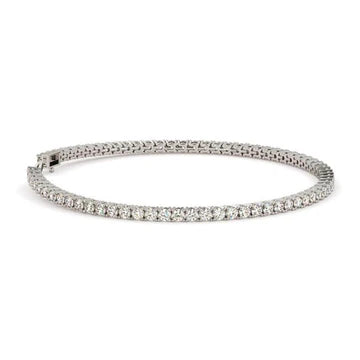 Bracciale Tennis Gold White Sparkling Taglio rotondo 3.50 Carati Vero Diamanti