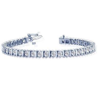 Bracciale Tennis In Oro Bianco 14K Con Vero Diamanti Rotondi 7 Carati