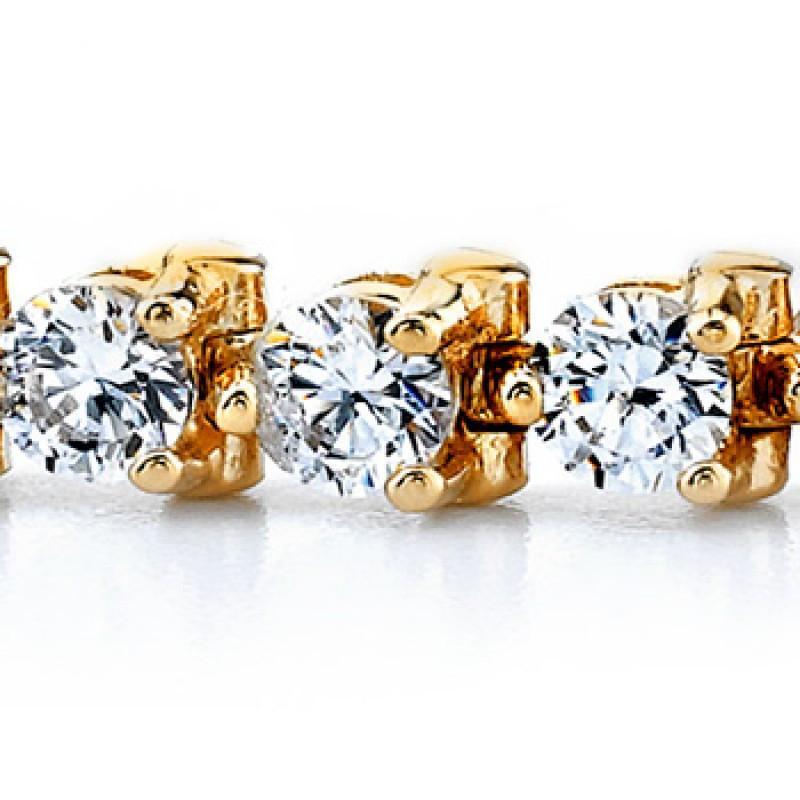 Bracciale Tennis In Oro Giallo Stile Base Con Vero Diamanti Da 8.20 Carati