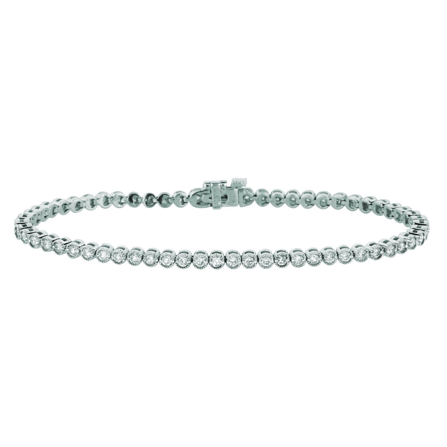 Bracciale Tennis Naturale Diamante 3 Carati Oro Bianco 14K