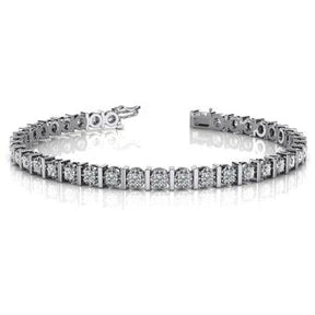 Bracciale Tennis Solid Jewelry 9.25 Carati Vero Diamante Rotondo Scintillante