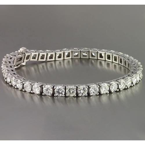 Bracciale Tennis Vero Diamante 10 Carati Con Oro Bianco 14K Nuovo