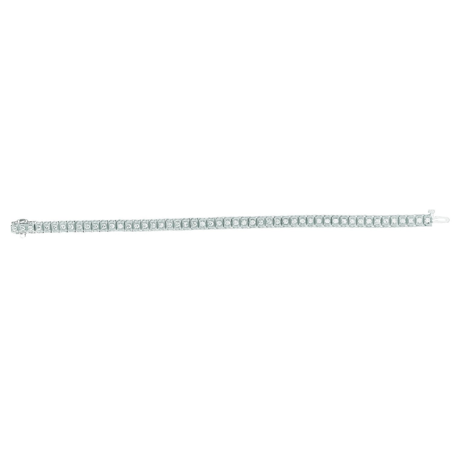 Bracciale Tennis Vero Diamante 5.10 Carati Oro Bianco 14K