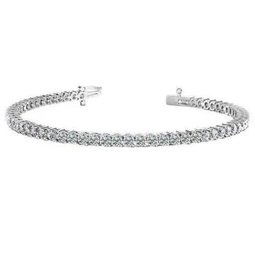 Bracciale Tennis in Oro Bianco 14K Con Vero Diamanti Tondi 5.30 Carati