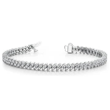 Bracciale Tennis in Oro Bianco 5.80 Carati Vero Diamanti Taglio Brillante
