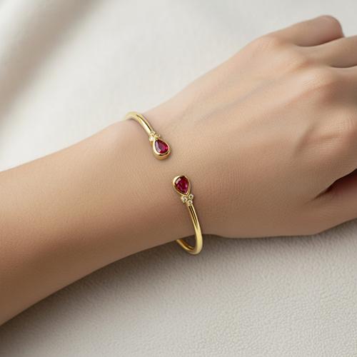 Bracciale Donna Rubino Diamante 2.30 Carati Oro Giallo 14K