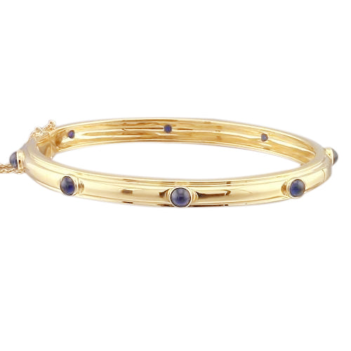 Braccialetto Cabochon Con Zaffiro Blu Oro Giallo 14K