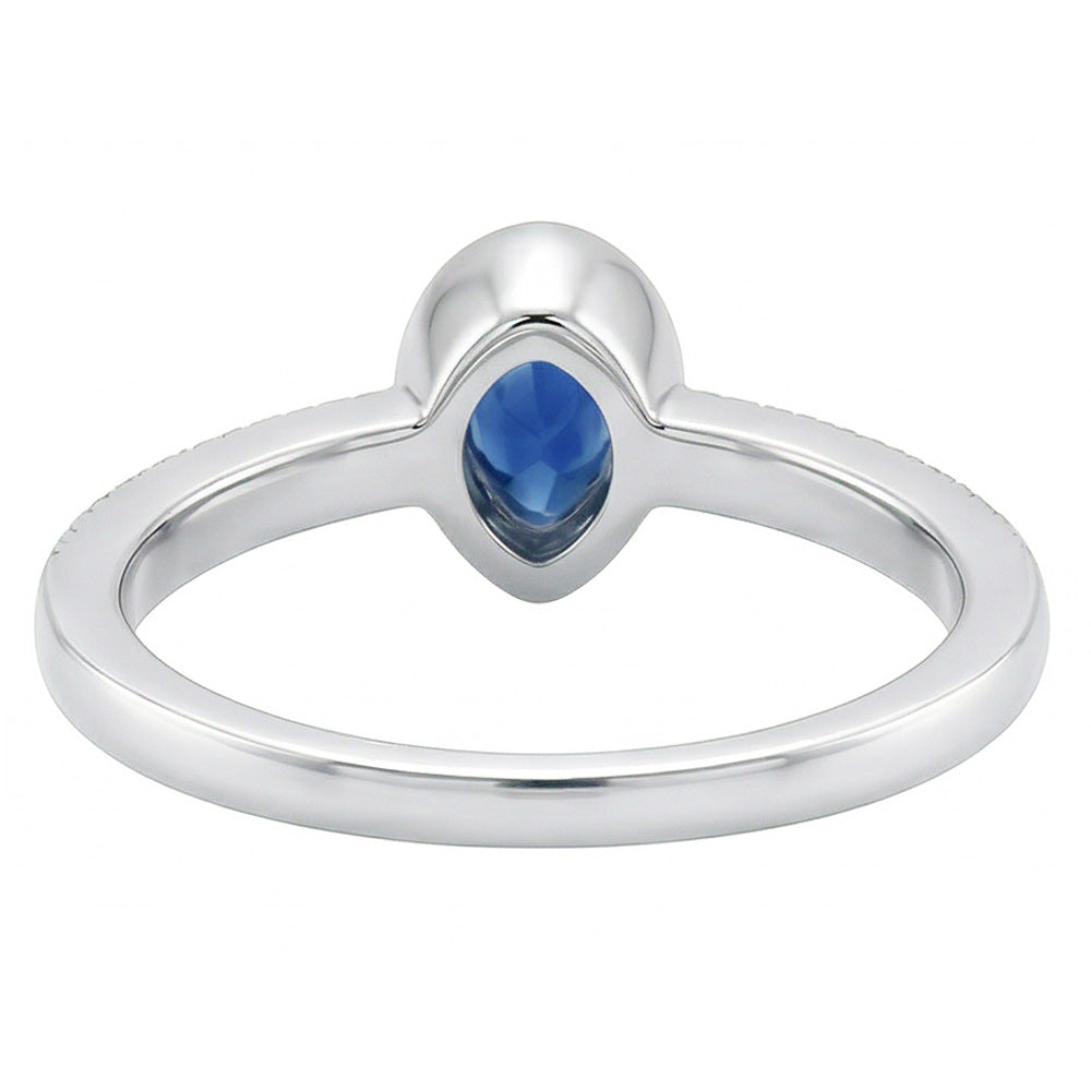 Castone Chiuso Zaffiro Blu Reale Anello con Gemma 1 carati – Oro