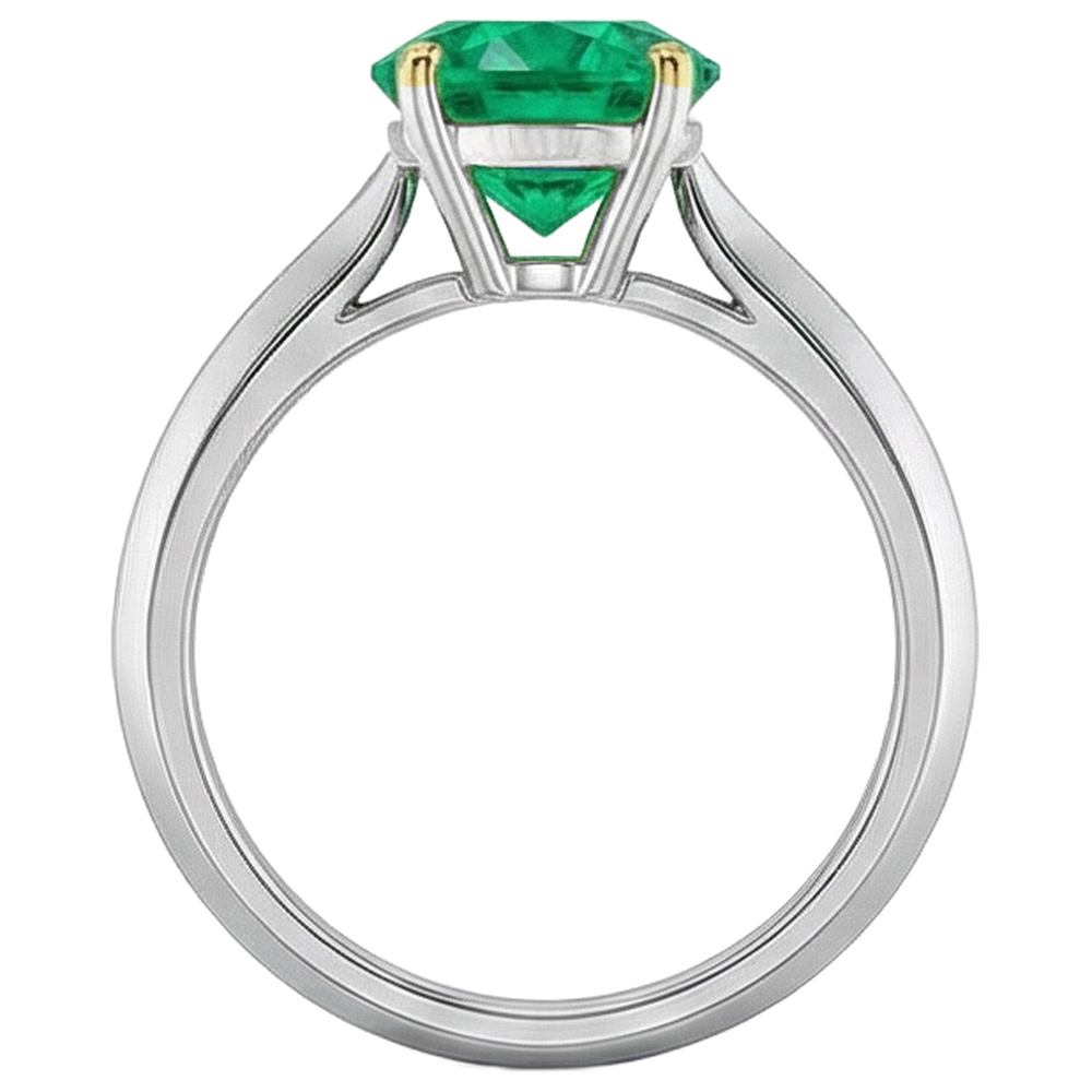 Anello con Pietra Preziosa Oro Bicolore 14K con Smeraldo – vista dall'alto