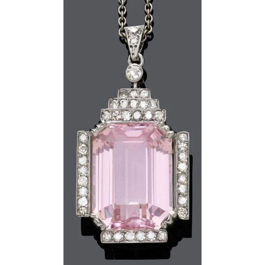Ciondolo Taglio Smeraldo Kunzite