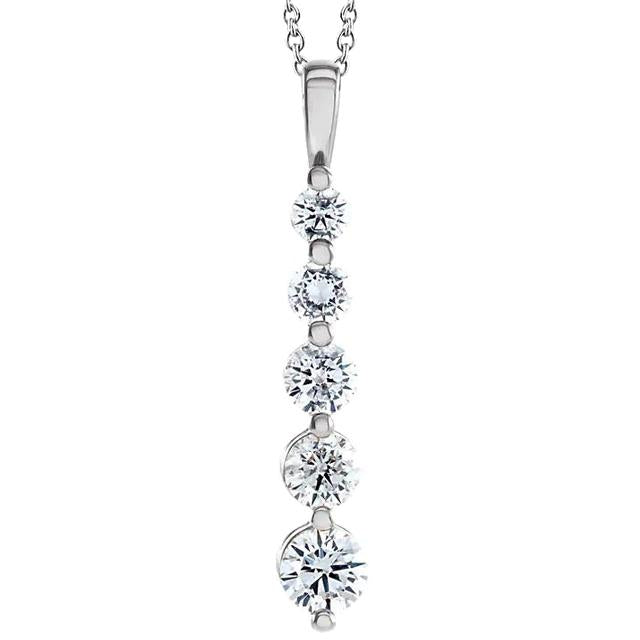 Ciondolo Viaggio Di Genuino Diamanti 4.10 Carati Gioielli Da Donna Oro Bianco 14K