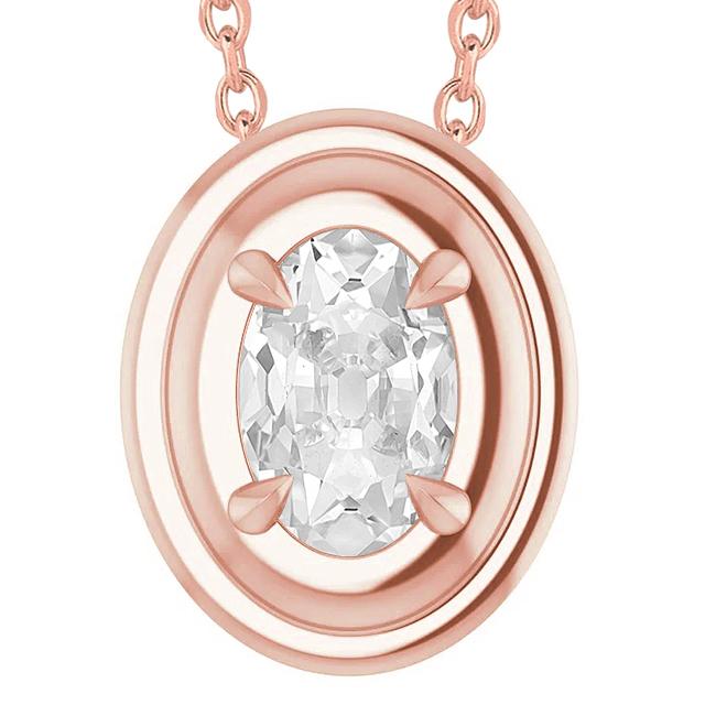 Ciondolo Artiglio Artiglio Aquila Naturale Diamante Ovale Vecchio Minatore Oro Rosa 5 Carati