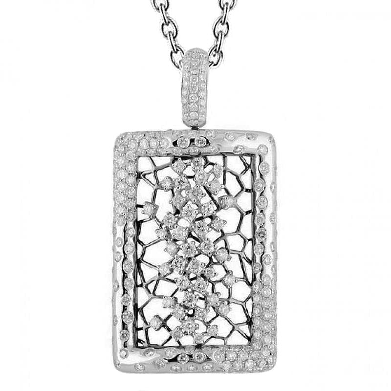 Ciondolo Da Donna Con Genuino Diamante 4,10 Carati In Oro Bianco 18K