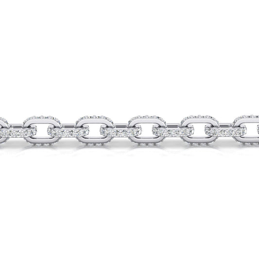 Collana Con Catena Di Vero Diamanti 6,5 mm 9,25 Carati