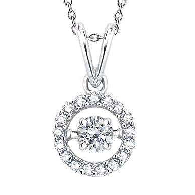 Collana Con Ciondolo In Oro Bianco 14K . Con Naturale Diamanti A Taglio Rotondo Da 2.50 Carati