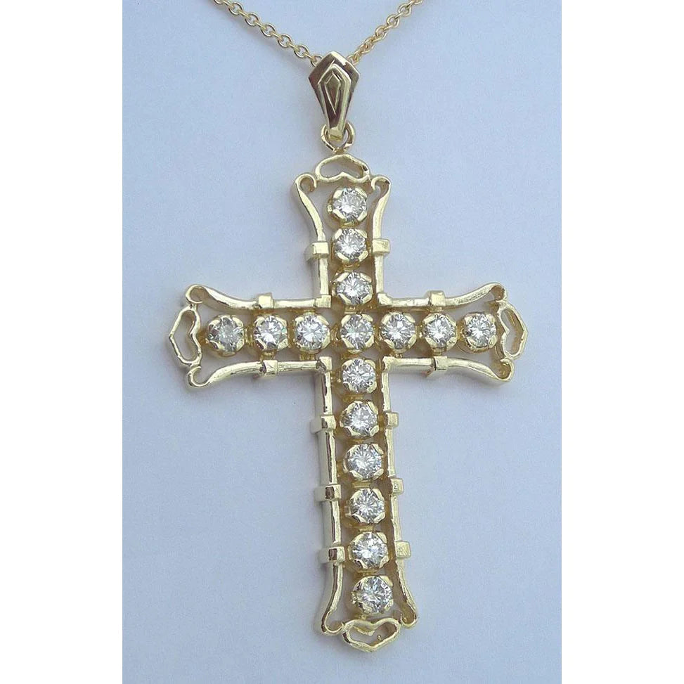 Collana Croce Di Genuino Diamanti