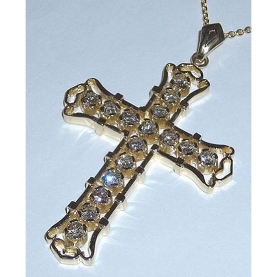 Collana Croce Di Genuino Diamanti