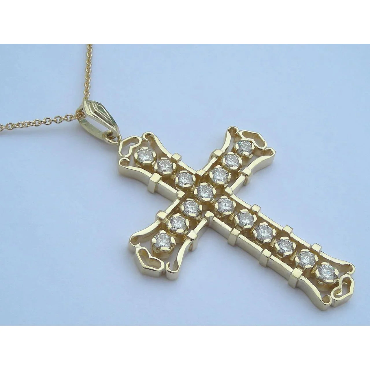 Collana Croce Di Genuino Diamanti