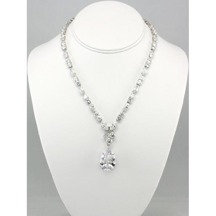 Collana Di Pere, Tondi E Genuino Diamanti Marquise 20 Carati