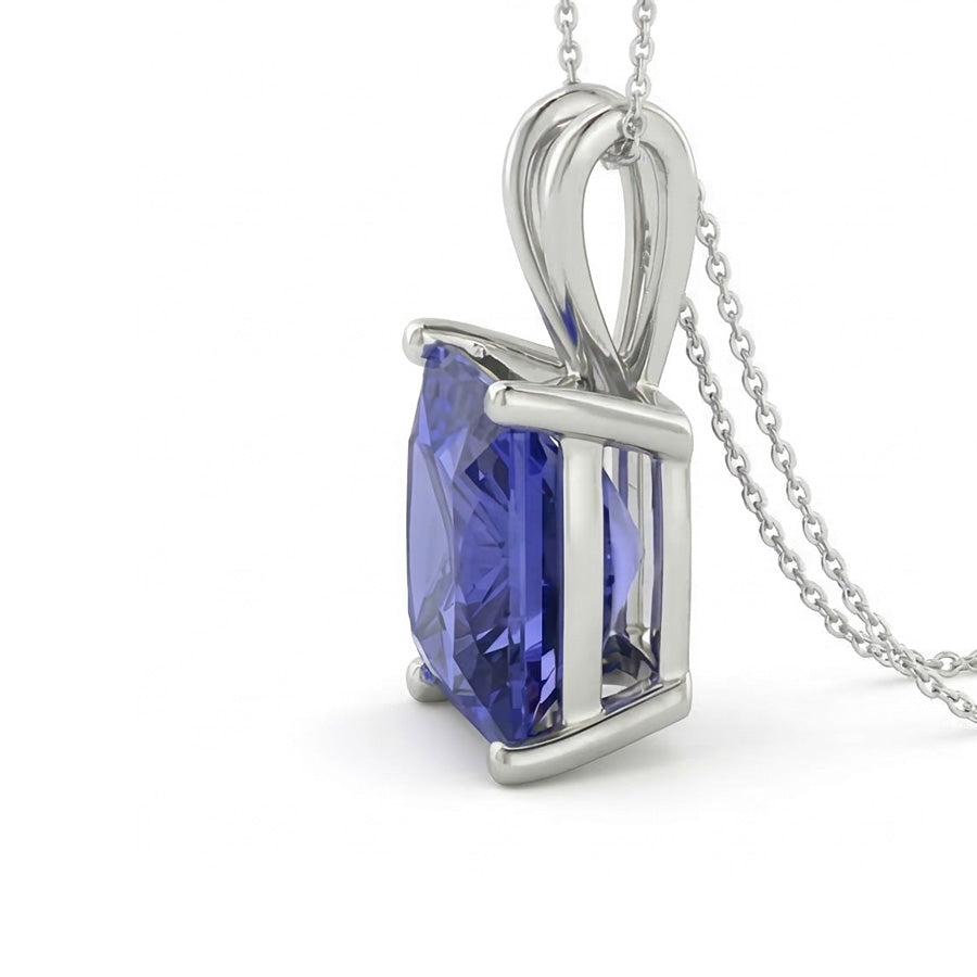 Collana con ciondolo solitario Princess Sapphire Gioielli da donna 4 carati