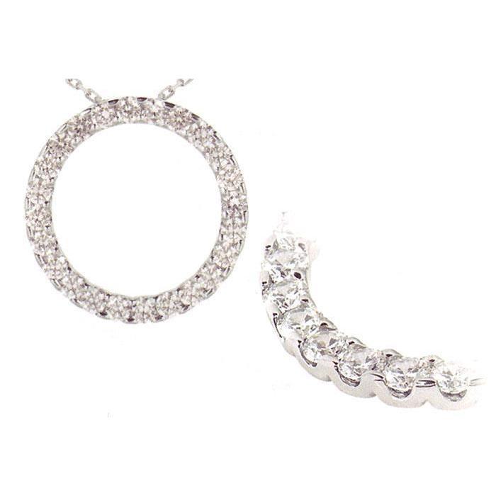 Collana A Catena Con Naturale Diamante Tondo Taglio Brillante Da 3,60 Carati E Oro Bianco 14K