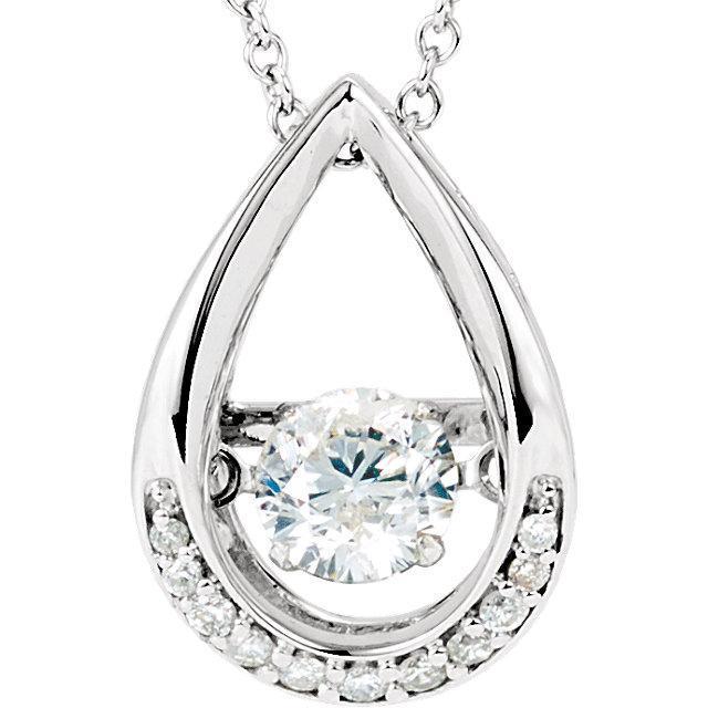 Collana Con Ciondolo A Goccia Con Genuino Diamante Rotondo Da 2,50 Carati In Oro Bianco 14K