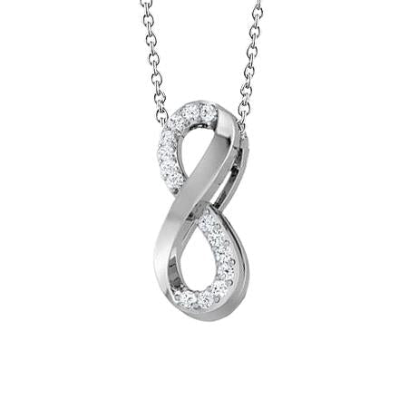 Collana Con Ciondolo In Oro Bianco 14K Con Genuino Diamanti Taglio Brillante Rotondo Da 2.10 Ct