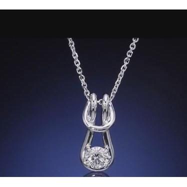 Collana Con Ciondolo Stile Solitario Con Naturale Diamante Da 1 Carato E Nodo D'Amore Da Donna