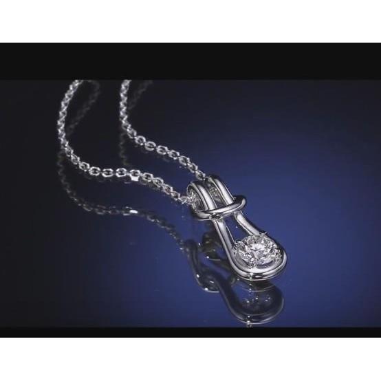 Collana Con Ciondolo Stile Solitario Con Naturale Diamante Da 1 Carato E Nodo D'Amore Da Donna